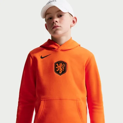 Nederlandse Club Nike voetbalhoodie jongens oranje - KNVB katoenen hoodie kinderen WK 2026