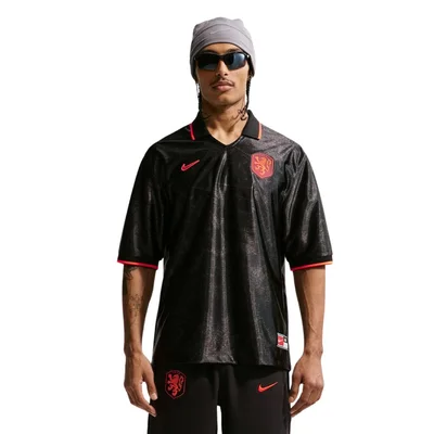 Nike Nederland Energy Trainingsshirt 2026-2028 heren zwart oranje - KNVB Dri-FIT geweven trainingstop WK 2026