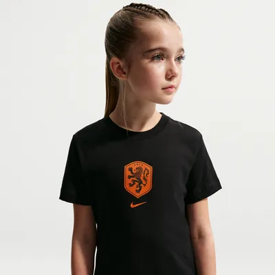 Nederland Nike Football T-shirt kids zwart met KNVB-embleem - WK 2026 kids fanshirt