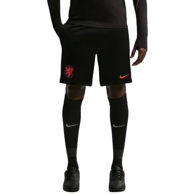 Nike Nederland Strike Trainingsbroekje 2026-2028 heren zwart oranje - KNVB Dri-FIT voetbalshorts WK 2026