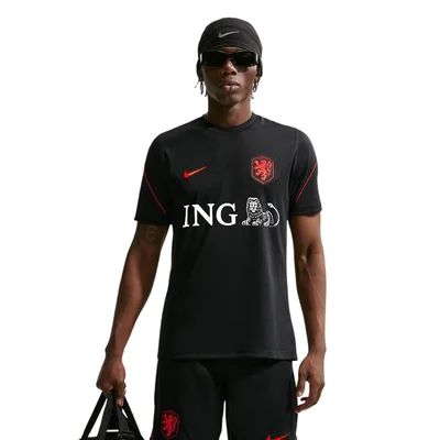 Nike Nederland Strike Dri-FIT voetbaltop korte mouwen heren zwart - KNVB trainingsshirt WK 2026