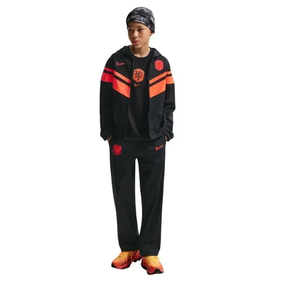 Nike Nederland Trainingspak Full-Zip 2026-2028 kids zwart oranje - KNVB trainingsset WK 2026 jongens