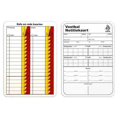 KNVB notitiekaarten, 50 stuks (wit)