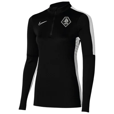 KNVB Staff trainingstrui met 1/4-rits dames (zwart met wit)