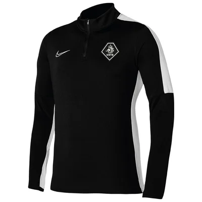 KNVB Staff trainingstrui met 1/4-rits heren (zwart met wit)