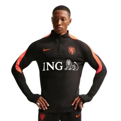 Nederlands Elftal Strike Elite trainingstrui met 1/4-rits 2026/2028 (zwart met oranje)