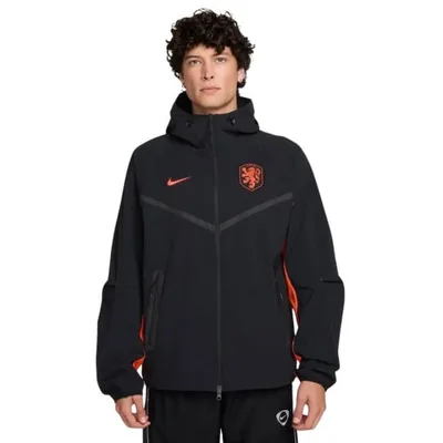 Nederlands Elftal Tech Woven trainingsjack 2026/2028 (zwart met oranje)