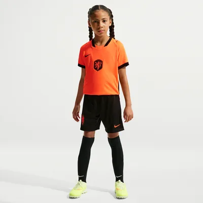 Nederland 2026 Stadium thuisshorts kids zwart - bijpassende broek bij oranje thuisshirt kinderen